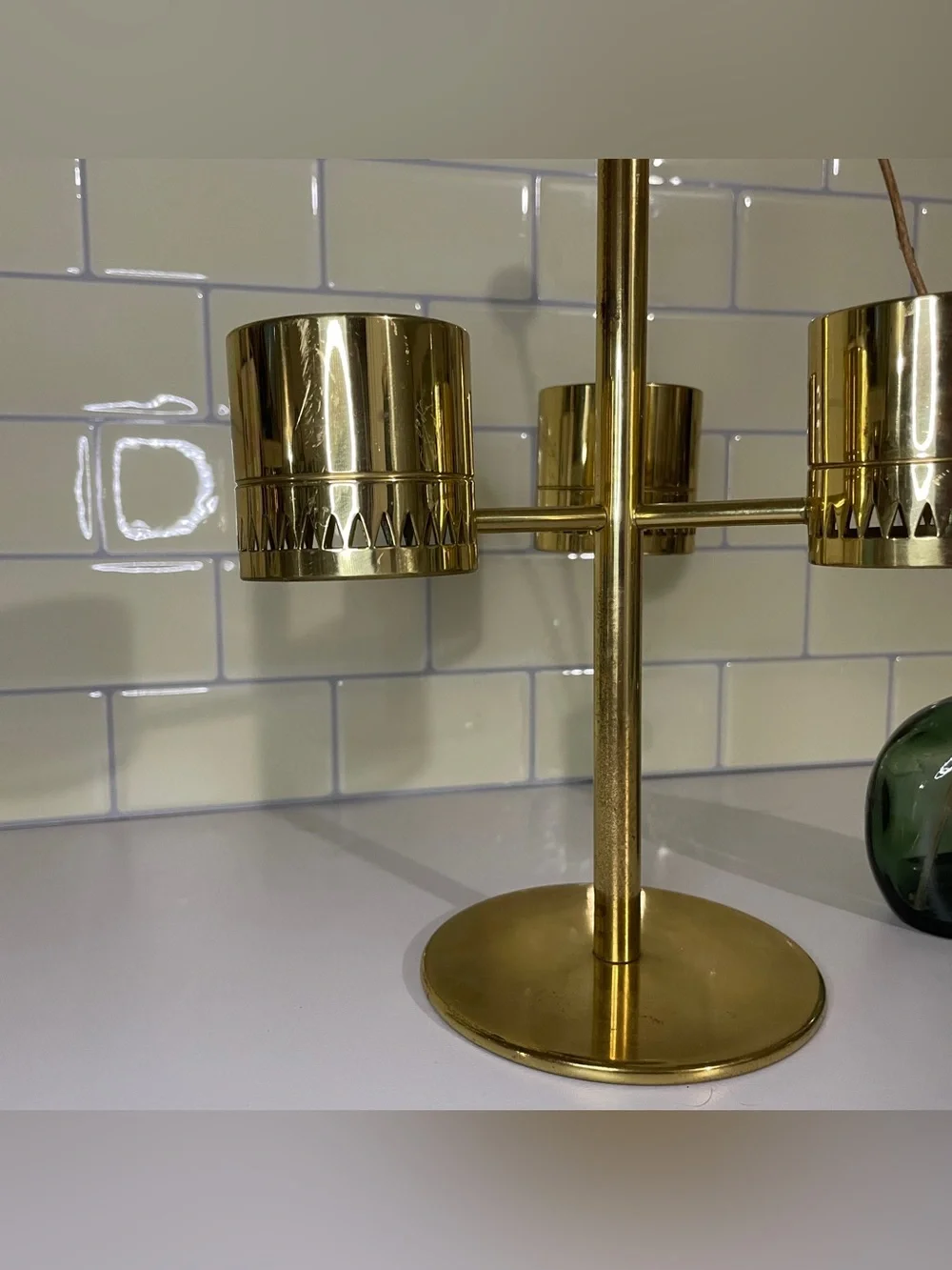 Hans-Agne Jakobsson Sweden AB brass 3 tea light holder L67